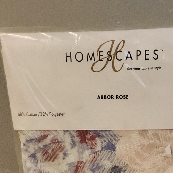 Vintage 1980s 1990s Round Floral Tablecloth NOS - Picture 7 of 8